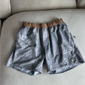 Vuori Gray and Tan Athletic Shorts